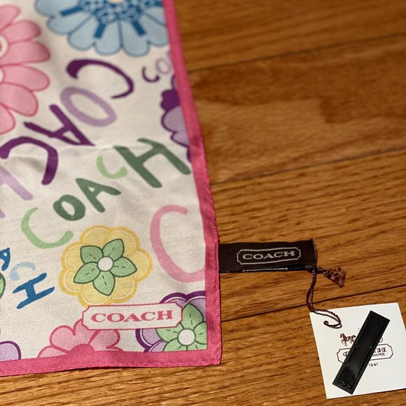 Coach 100% Silk Scarf - Picture 2 of 3